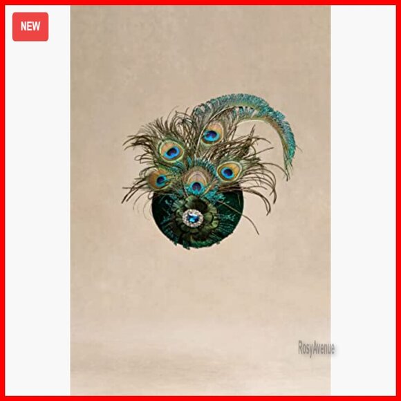 Peacock Feather Fascinator Hat with Rhinestones for Derby Tea Party main image 5